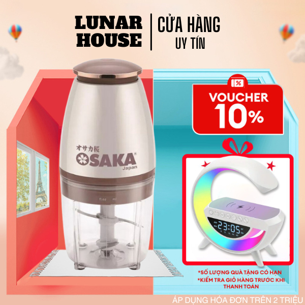 Máy Xay Thịt Osaka Đa Năng Nhật Bản Cao Cấp-Lưỡi Dao Lớn Không Gỉ, Dễ Dàng Vệ Sinh