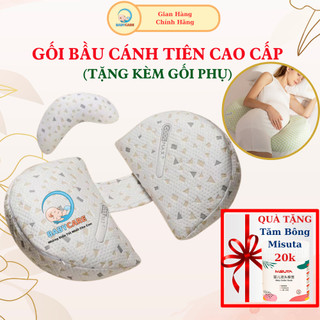 Gối Bầu Cánh Tiên, Gối Bà Bầu Cao Cấp BabyCare Giảm Tối Đa Đau Lưng, Hỗ Trợ Mẹ Bầu Ngủ Ngon Giấc (Tặng Kèm Gối Phụ)