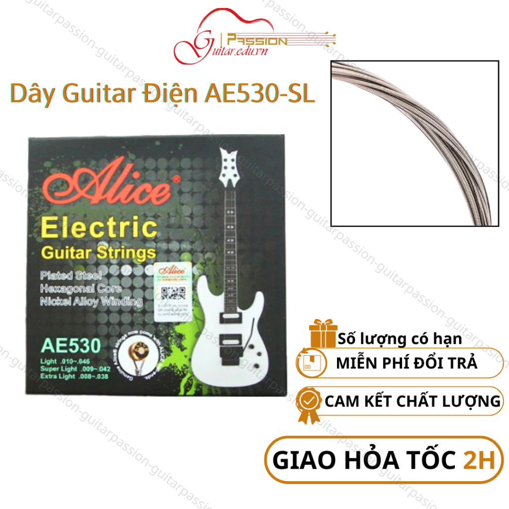 Dây đàn Guitar điện Alice AE530 chính hãng dùng cho mọi loại đàn guitar điện Guitar Passion