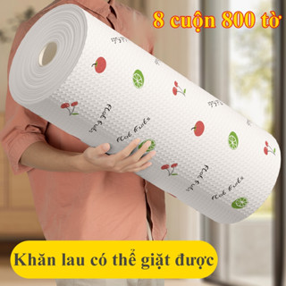 Khăn giấy vải HOMELOVE Cuộn khăn giấy vải lau bếp đa năng siêu dai có thể giặt được sử dụng nhiều lần khăn ướt và khô