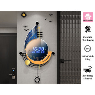 Đồng hồ điện tử treo tường phong cách hàn quốc decor trang trí nhà cửa phòng khách ko149 - smarthome