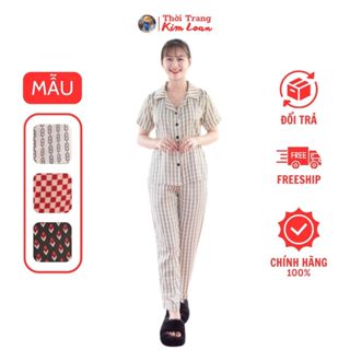 [N41,N45,N46] - Đồ bộ Pijama nữ tay ngắn mặc nhà nhiều màu trung niên có hoạ tiết - Chất liệu lụa Pháp cao cấp