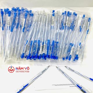 Bịch 100 cây bút bi - viết bi đầu bấm mực khô aihao 027 / 207 / tl027 ngòi 0.7mm chất lượng tốt