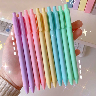 ✍mujicici✍Bút bi bấm vỏ màu macaron tuỳ chọn dễ thương ngòi 0.5mm mực đen bút gel