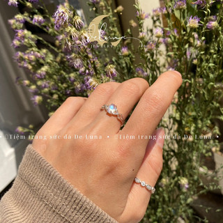 Nhẫn Moonstone Bướm Bạc 925 Patronus