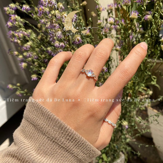 Nhẫn Moonstone Bướm Bạc 925 Patronus
