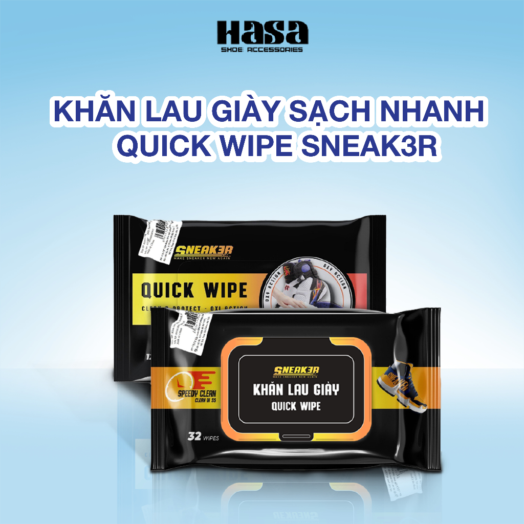 Khăn lau giày sạch nhanh Quick Wipe Sneak3r công nghệ Oxi Aciton chính hãng