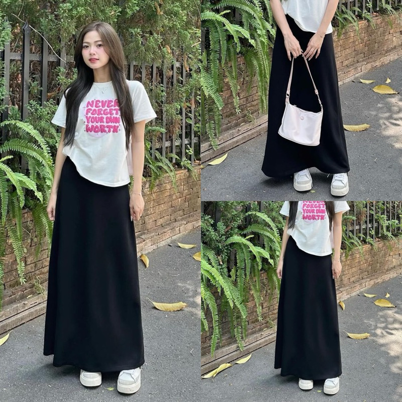 Chân Váy Suông Midi Dáng Dài Đủ Size Form Basic SNUPI