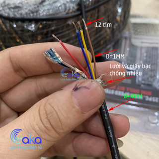 Dây điện tín hiệu chống nhiễu 4 lõi chính 1 lõi mass 300V RVVP 4*0.15 mm2 làm dây tín hiệu cảm biến, chuột, tai nghe...