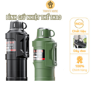  Bình giữ nhiệt Trancy home 24- 36 giờ inox 316 nắp làm cốc có tay cầm và dây đeo nhiều dung tích BTC12 