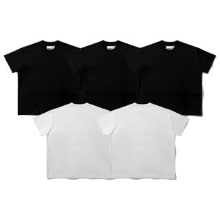 Áo thun trơn cổ tròn highclub trắng/đen oversize - unisex