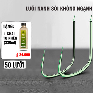 Lưỡi Câu Cá Nanh Sói (50 Lưỡi) Không Ngạnh Lưỡi Câu Đài Làm Từ Hợp Kim Cao Cấp