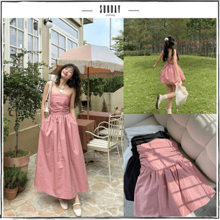 Đầm Maxi Cúp Ngực Mặc Được 2 Kiểu Đan Dây Lưng, Đầm Cúp Ngực Dáng Dài Tiểu Thư Amfi Dress - Sunday Clothing DAM006