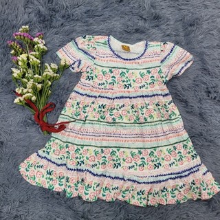 Đầm babydol hoa thổ cẩm coton cho bé 8-25kg