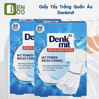 Miếng giấy giặt tẩy quần áo trắng Denkmit - Giữ màu quần áo trắng, chuyên giặt đồ trắng Nhập khẩu chính hãng từ Đức