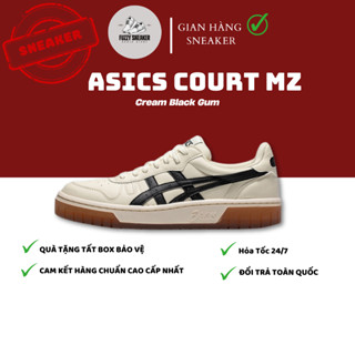 Giày Asics Court MZ Cream Black Gum nam nữ, Asics Court đế êm nhẹ Full Box.