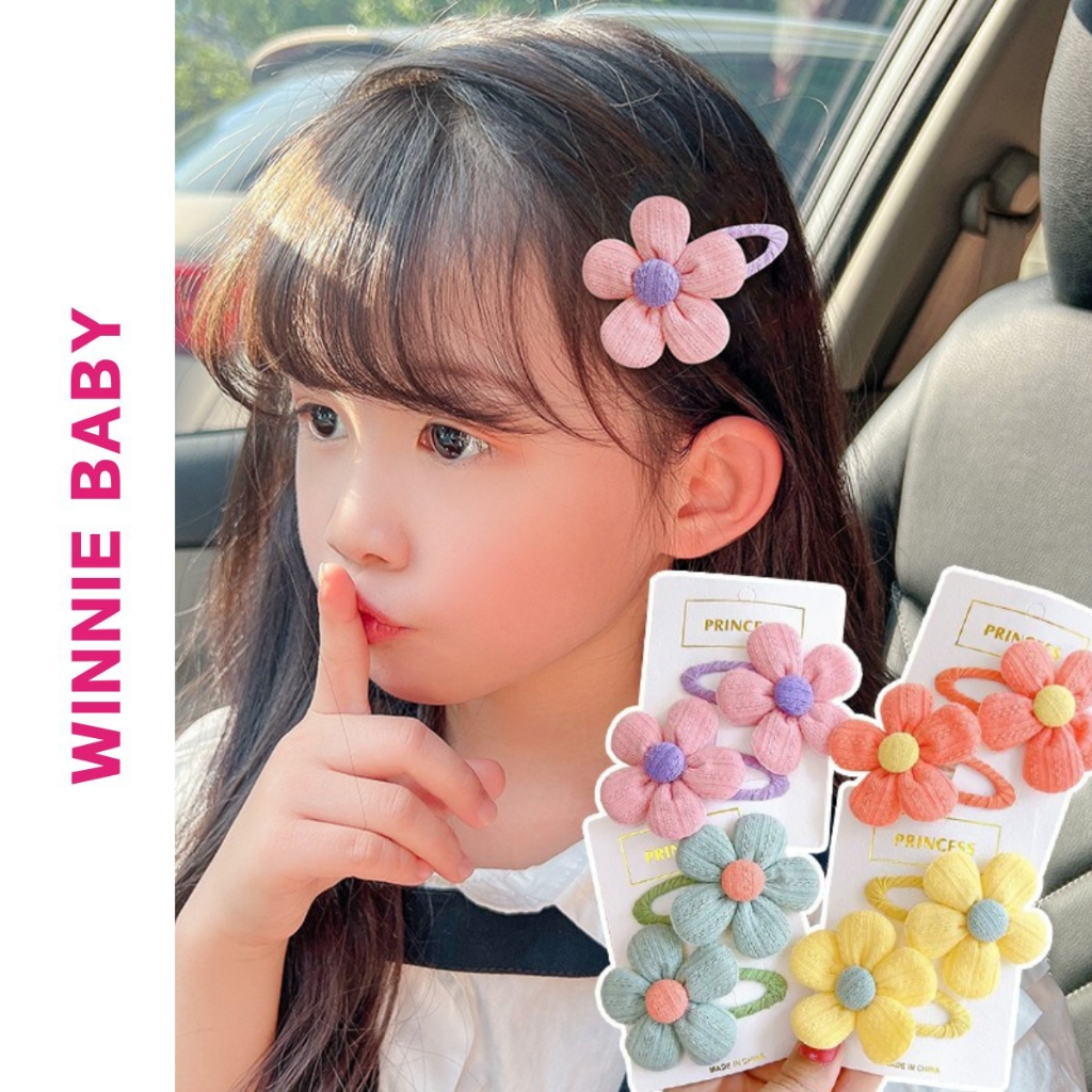 Set 2 Kẹp Tóc Nữ Hoa Vải Dễ Thương Cá Tính Cho Bé Gái
