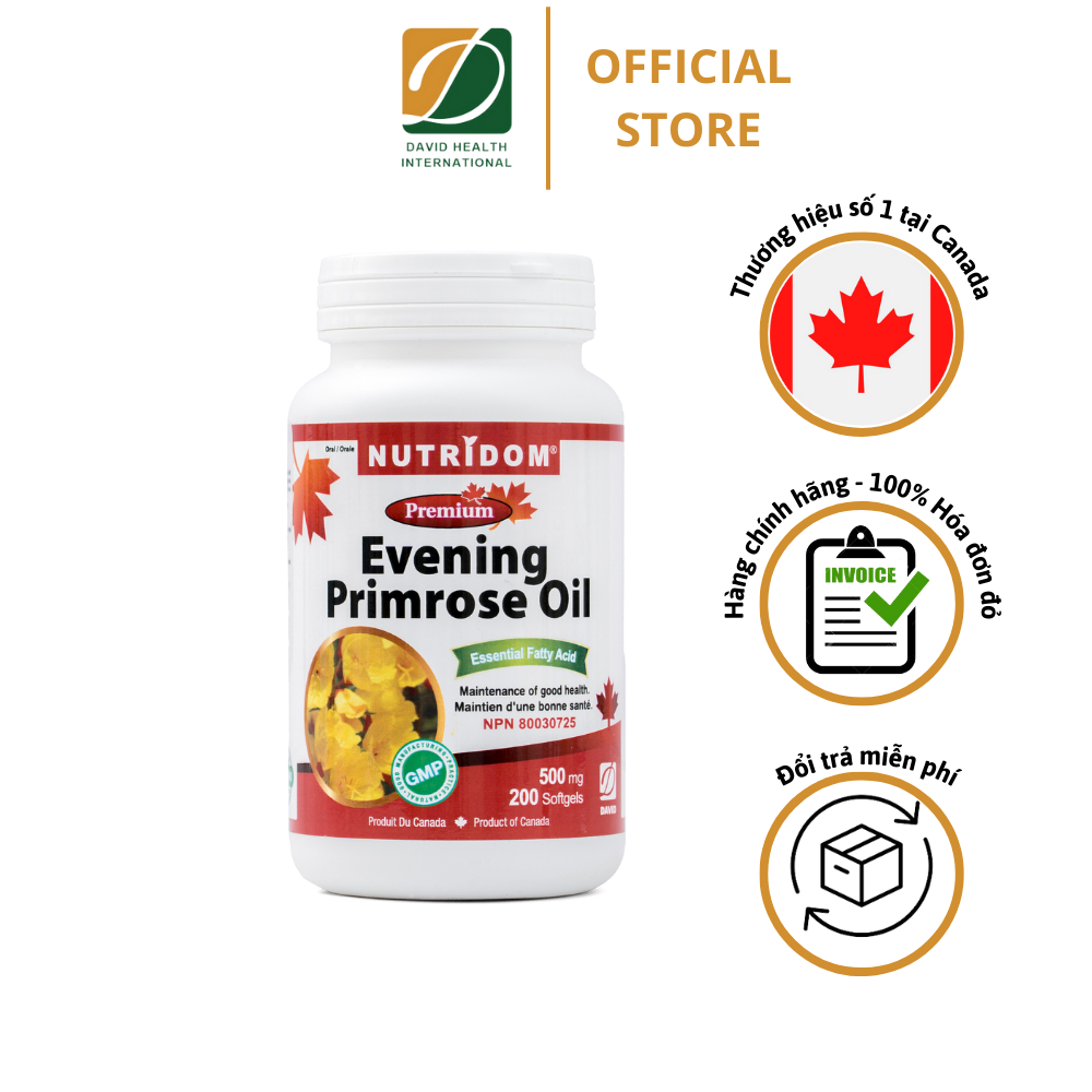 Tinh Dầu Hoa Anh Thảo David Health Evening Primrose Oil Lọ 200 Viên