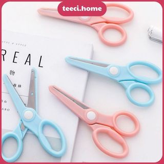 Kéo Cắt Giấy Mini Kéo Thủ Công Học Sinh Kéo Cắt Giấy Văn Phòng Nhựa Cứng Nhiều Màu Siêu Cute TEECI D012