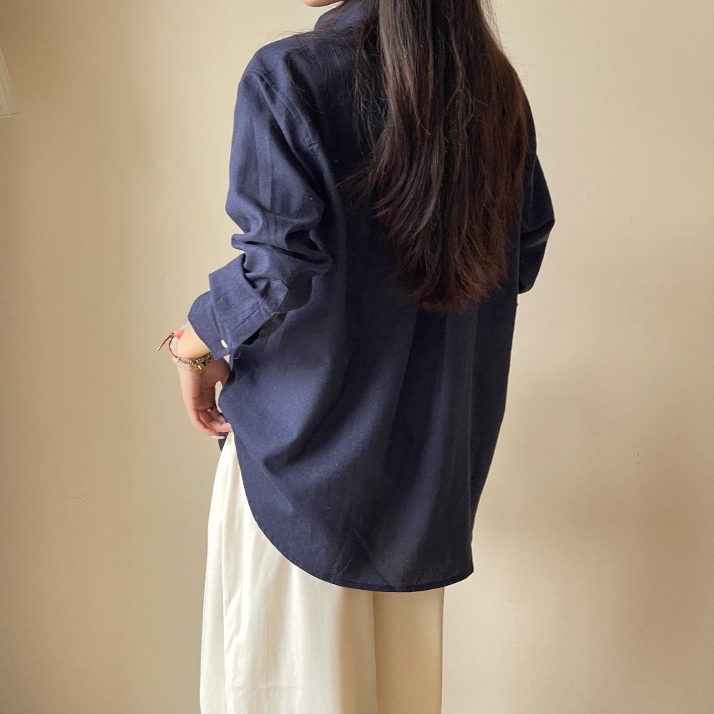 Áo Sơ Mi Linen, Áo Sơmi Nữ Basic Trơn, Áo Somi Dáng Rộng Thấm Hút Mồ Hôi Miho House | BigBuy360 - bigbuy360.vn