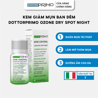 Kem Ngừa Mụn Ban Đêm DottorPrimo Acne Control Ozone Dry Spot Night Giúp Giảm Mụn, Giảm Thâm, Làm Đều Màu Da (Chai 10ml)