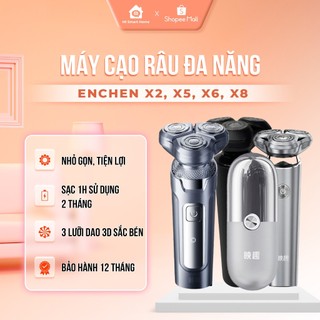 Máy Cạo Râu Enchen X2, X5, X6, X7, X8  Chống Nước IPX7, Cạo khô & Uớt, Đầu Dao 3D Lưỡi Dao Tự Động Mài Pin 60 Ngày