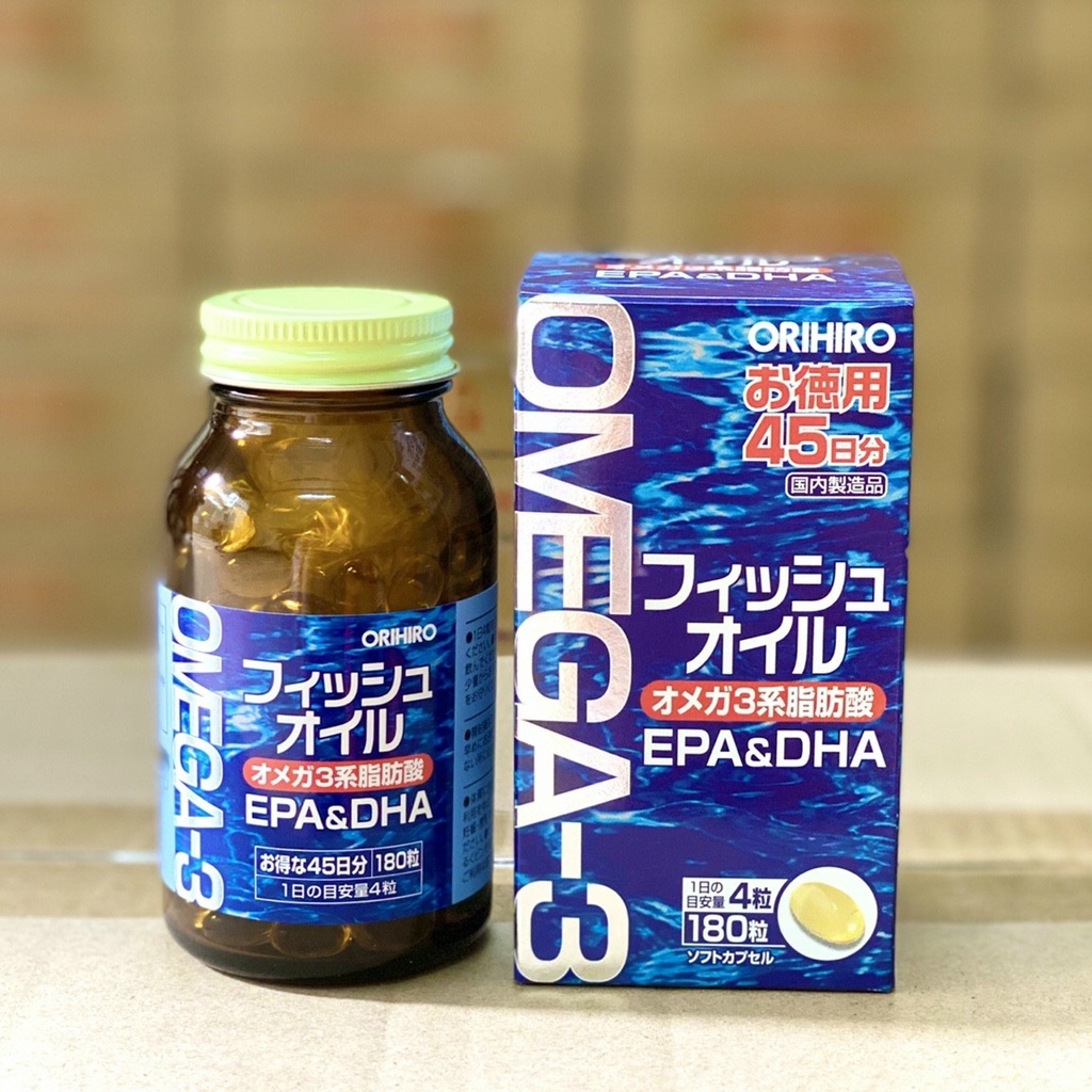 Viên Uống Dầu Cá Omega 3 Bổ Mắt Bổ Não Orihiro 180 Viên Nhật Bản BDCare