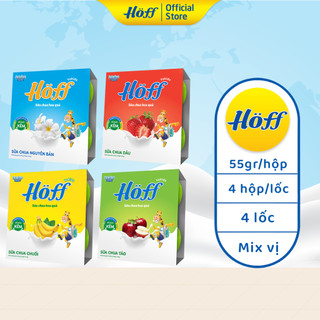 Combo sữa chua trẻ em Hoff 4 VỊ cho bé từ 6 tháng tuổi bổ sung men lợi khuẩn tốt cho tiêu hóa 4 LỐC