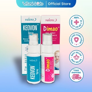 Combo D3 K2 hỗ trợ tăng chiều cao Dimao Vitamin D3 và Kevon Vitamin K2 25ml