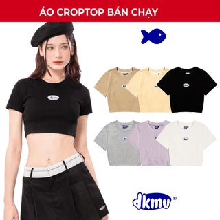 Áo croptop nữ tay ngắn ôm body DKMV màu trắng, kem, đen Hebe Croptop | K08-T9