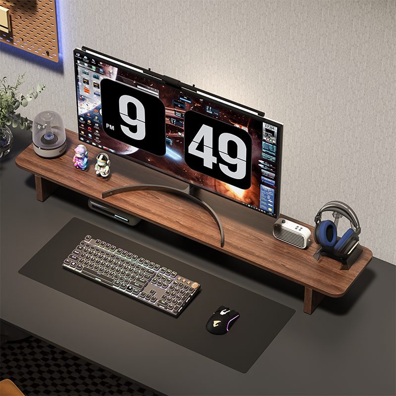 Kệ để màn hình máy tính, Kệ màn hình gỗ decor bàn làm việc bền đẹp