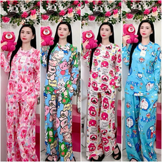 BỘ ÁO CỔ TRÒN QUẦN SUÔNG IN HÌNH CUTE VẢI TĂM LẠNH - IN01