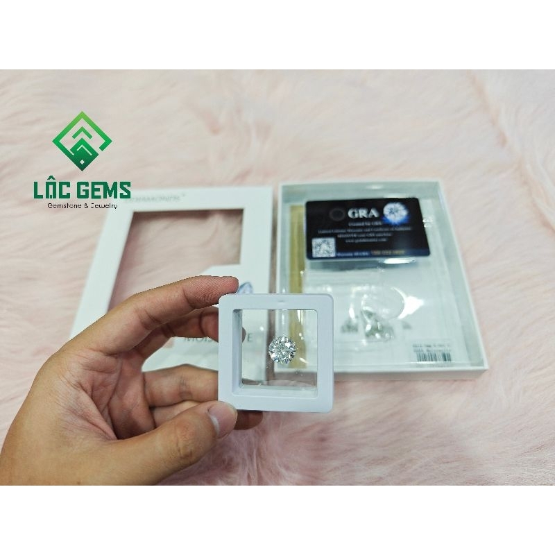 (3.5 - 6.8mm) KC Moissanite nước D/FL loại Xuất Khẩu (1), Giấy kiểm định GRA - C&C. Hàng Mỹ USA