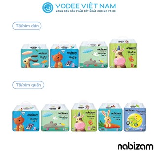 Nabizam tã/bỉm dán, tã/bỉm quần ultra thin mềm mại, êm mỏng, thấm hút, chống tràn vượt trội, đủ size cho bé