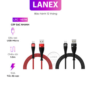 Cáp sạc nhanh lanex ltc - n07m dây dù micro 3.0a dài 1.0m