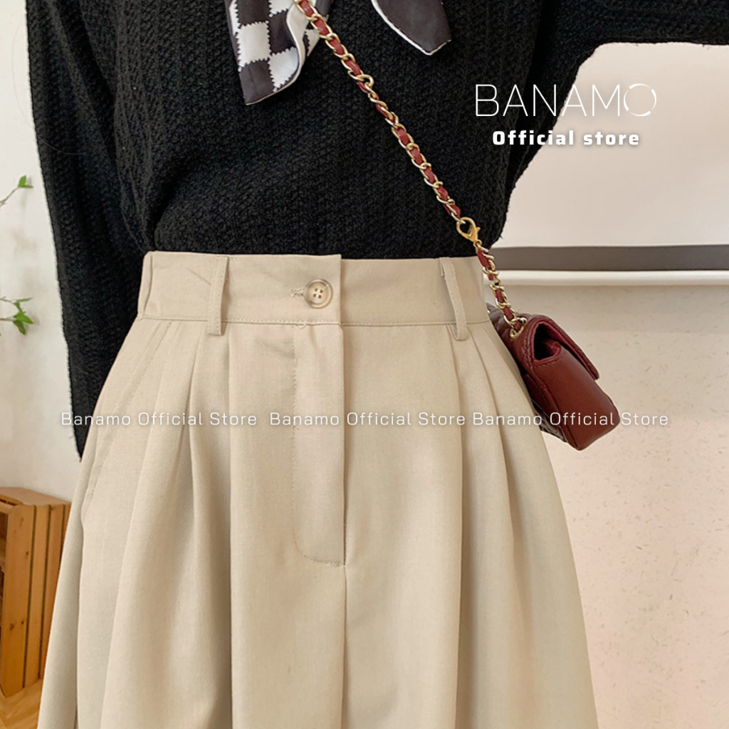 Chân váy Bigsize Banamo Fashion chân váy kaki dáng dài cạp cao cài khuy có chun sau 587 | BigBuy360 - bigbuy360.vn
