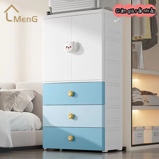 Tủ quần áo trẻ em 60cm nhựa PP trẻ em phim hoạt hình đơn giản tủ quần áo nhỏ phiên bản dày