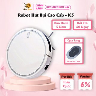 Robot hút bụi K5, rô bốt hút bụi, Máy hút bụi gia đình , Robot lau nhà, robot hut bụi lau nhà thông minh tự động sạc pin