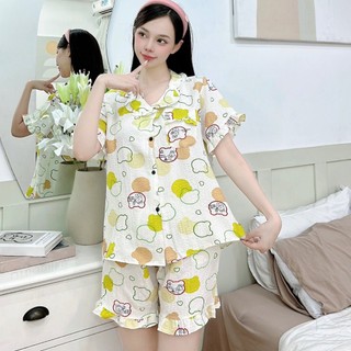 Đồ Bộ Đùi Bigsize 50-100kg Chất Đũi Xốp Cổ Vuông,Cổ Bẻ Họa Tiết Dễ Thương Mặc Nhà Cho Nàng Múp Xinh