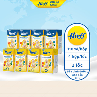 Combo 2 Sữa dinh dưỡng công thức pha sẵn Hoff hỗ trợ nâng cao sức đề kháng cải thiện chiều cao 2 lốc (8 hộp x 110ml)