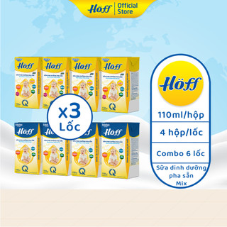 Combo 6 Sữa dinh dưỡng công thức pha sẵn Hoff hỗ trợ phát triển toàn diện tăng cường sức đề kháng 6 lốc (24 hộp x 110ml)
