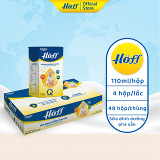 Thùng Sữa dinh dưỡng công thức pha sẵn Hoff hỗ trợ phát triển toàn diện tăng cường sức đề kháng ,12 lốc (48 hộp x 110ml)