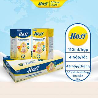 Thùng Sữa dinh dưỡng công thức pha sẵn Hoff hỗ trợ phát triển toàn diện tăng cường sức đề kháng ,12 lốc (48 hộp x 110ml)
