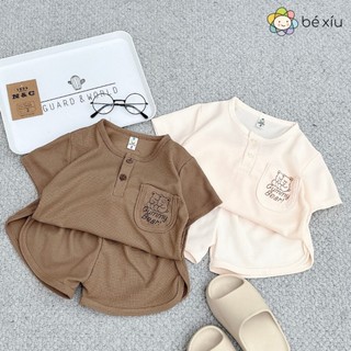  Bộ cộc tay xốp tổ ong GUMMI mềm mát cho bé mặc mùa hè màu sắc bắt mắt xinh xắn cho các bé từ 7-24Kg