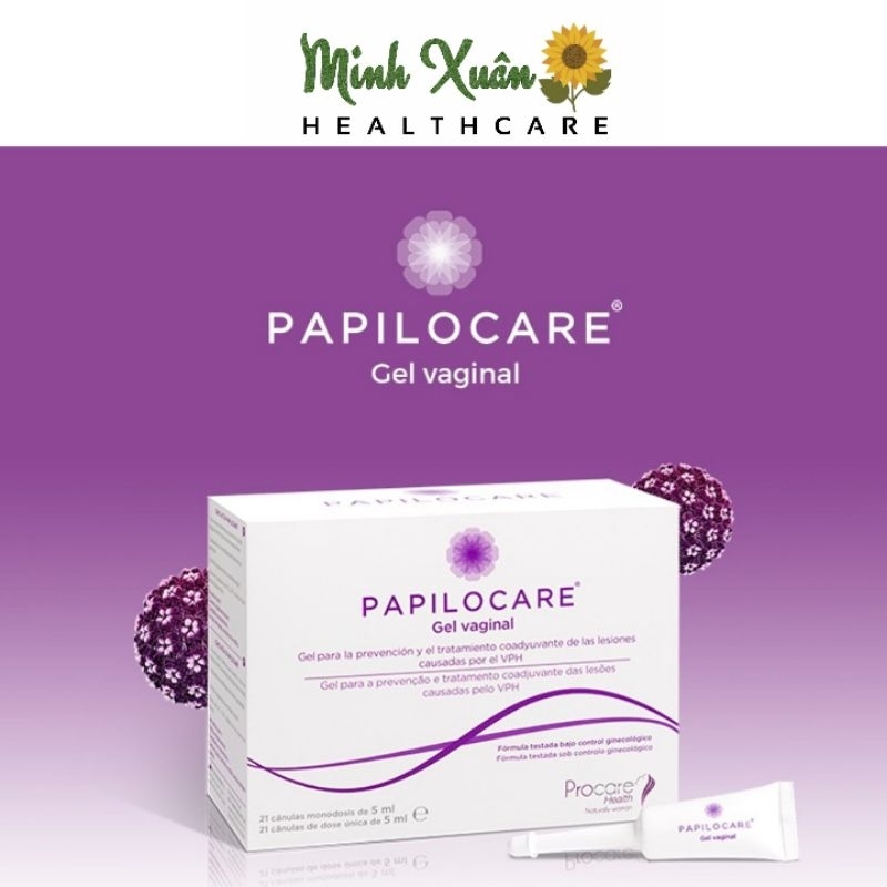PAPILOCARE GEL PHỤ KHOA HỖ TRỢ ĐÀO THẢI VIRUS HPV, PHỤC HỒI SANG THƯƠNG CỔ TỬ CUNG DO HPV