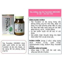Viên uống tảo Fucoidan Orihiro Nhật Bản hỗ trợ phòng và chống u.n.g t.h.ư hộp 60 viên