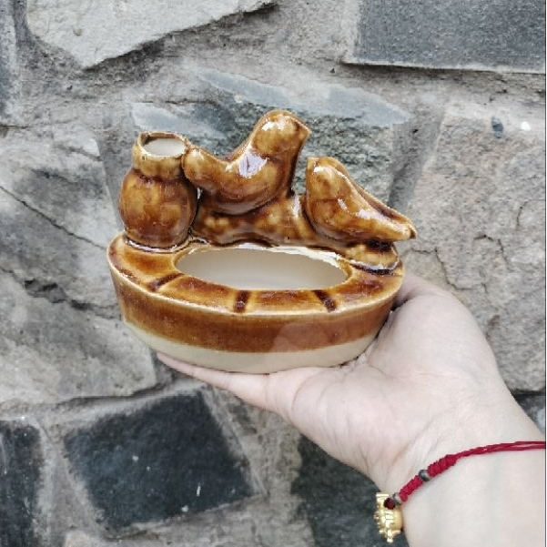 Gạt Tàn Đá Hai Chú Chim <Mẫu cổ đá xưa>