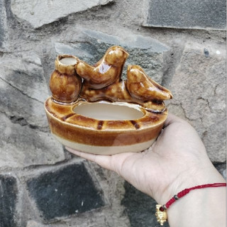 Gạt Tàn Đá Hai Chú Chim <Mẫu cổ đá xưa>
