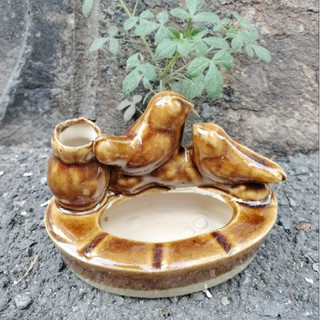 Gạt Tàn Đá Hai Chú Chim <Mẫu cổ đá xưa>