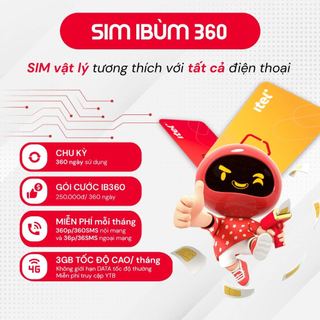 Sim itel ibum360 - data 4g không giới hạn - gói 12 tháng